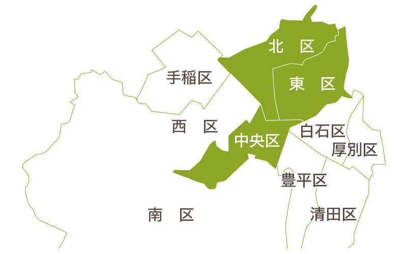 訪問看護ステーション桃李 札幌東の対応エリア